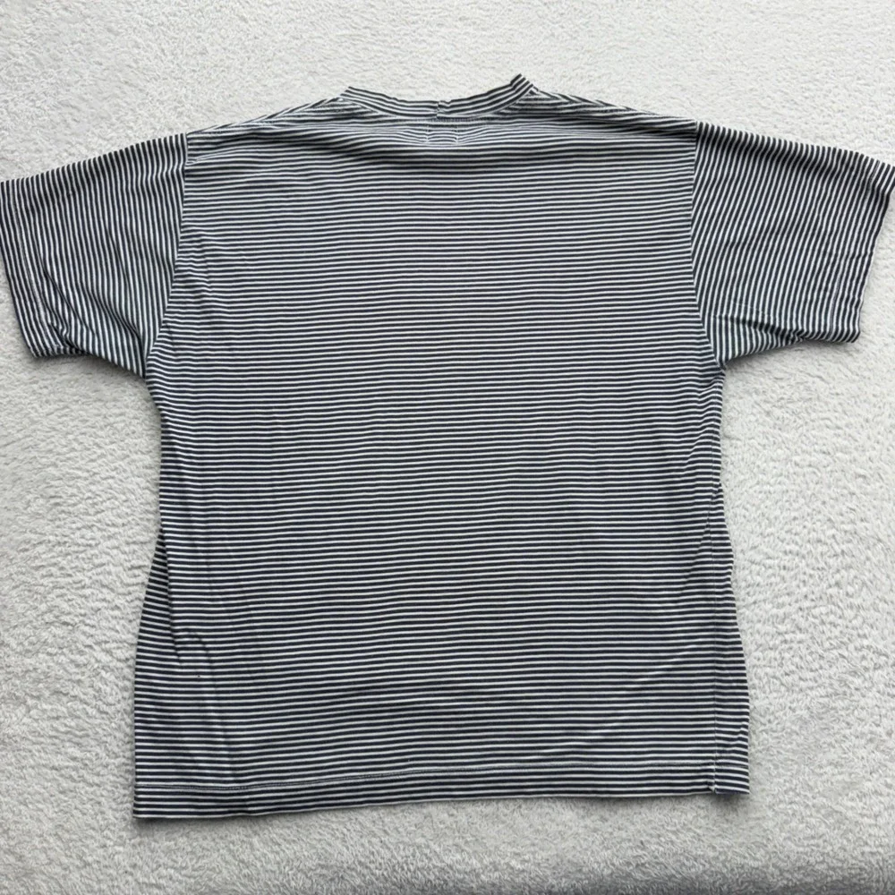 Vintage Guess Jeans USA Striped T-Shirt Georges Marciano Navy White Mens Large - Picture 8 of 9